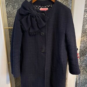 Elegant Kate Spade Dorothy Navy Women's Coat with Bow Detail